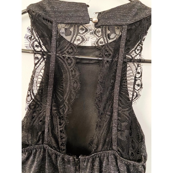 Sparkly Black Dress with Lace Back - Picture 4 of 6